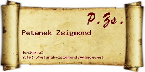Petanek Zsigmond névjegykártya